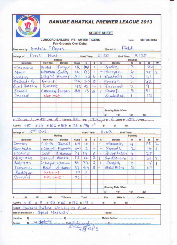 Scoresheet