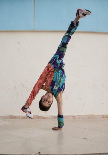 The hardest thing says Palestinian teenager Mohammed al-Sheikh is not contorting his body into unbelievable shapes, but to "get out of Gaza when all the borders are locked" - AFP