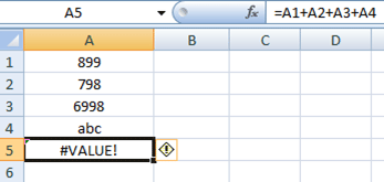 Value error in Excel