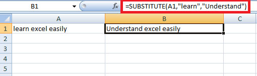 Substitute function in Excel