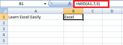 Mid function in Excel