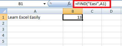 Find function in Excel