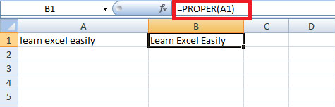 Proper function in Excel
