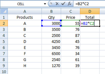 Relative cell reference in Excel