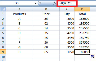 when to use mixed cell reference in excel