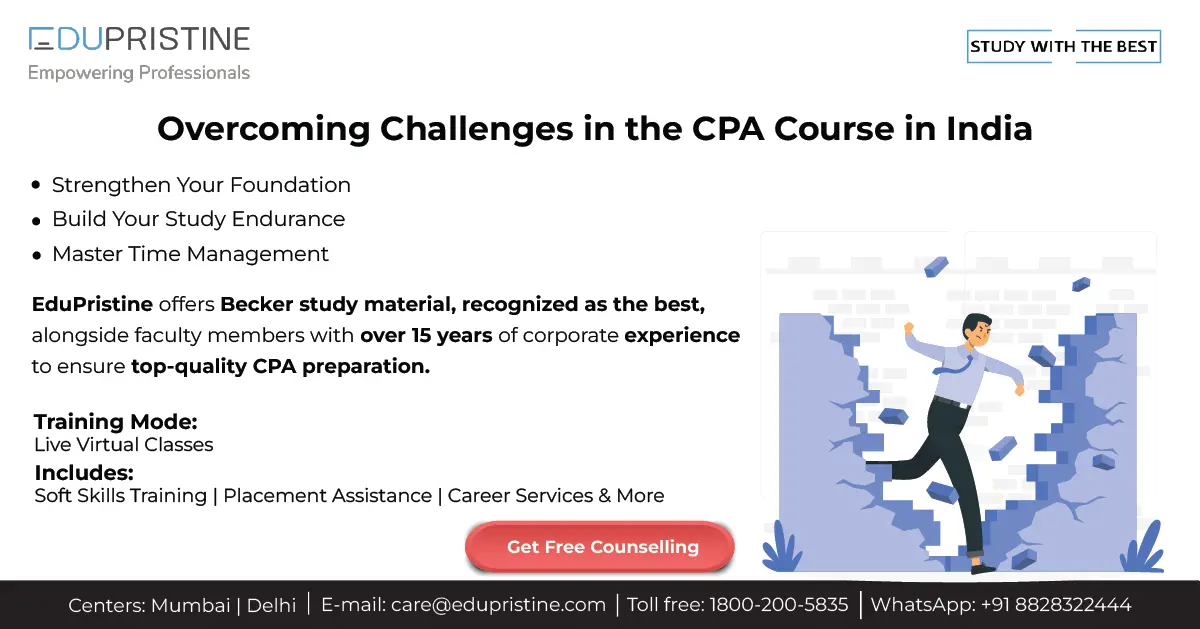 Candidate Challenges, CPA Course in India