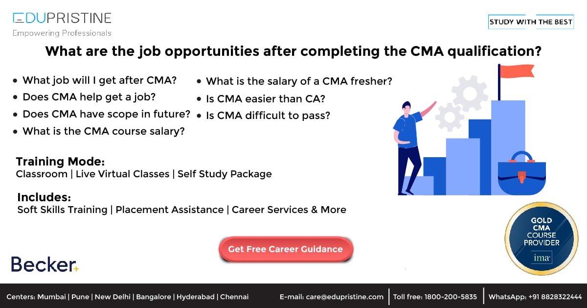 What are the job opportunities after completing the CMA qualification?