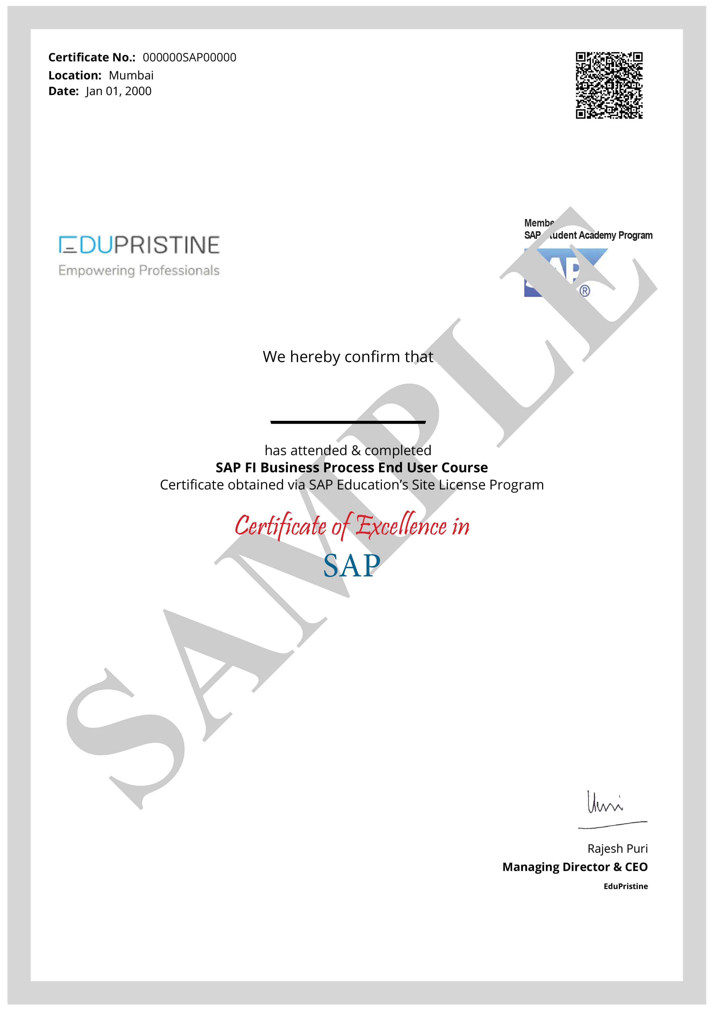 BAT SAP Certificate 