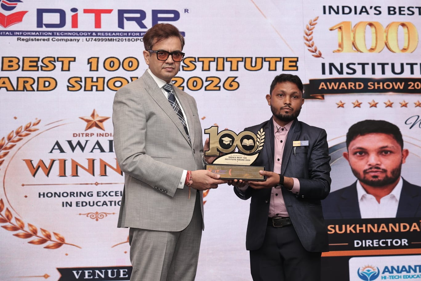 Proud Moment of Anant Hi-Tech Education Pvt. Ltd. – Honoured with the Best 100 Institute Award 2026 in Mumbai