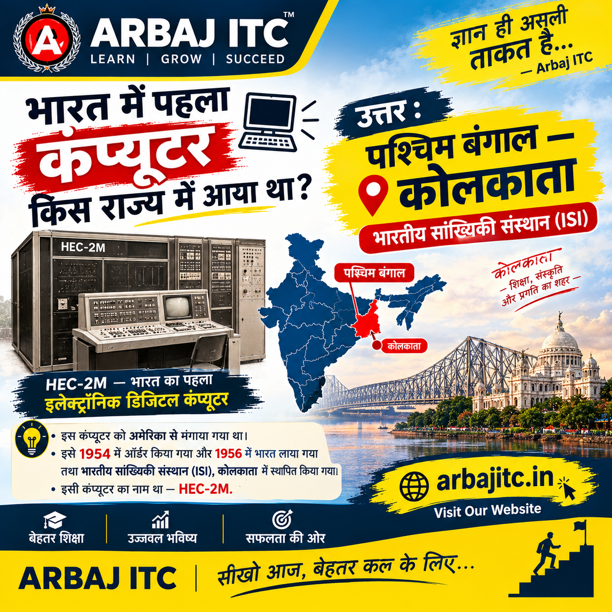 भारत में जो पहला कंप्यूटर आया था, वह किस राज्य में आया था?