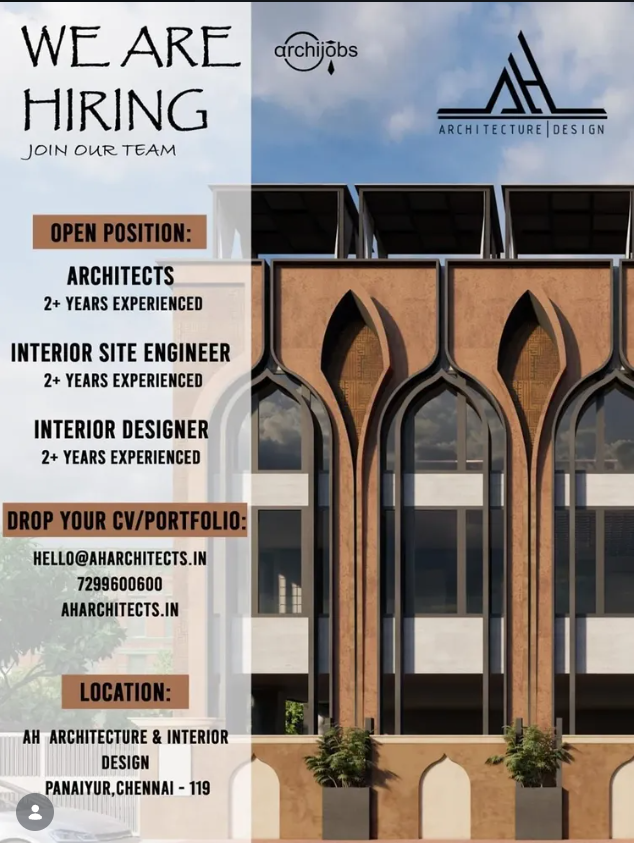 Junior Architect, Interior Designers, Interior Site Engineer