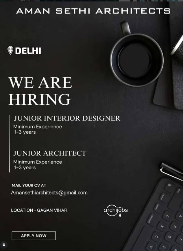 Junior Architect, Junior Interior Designer