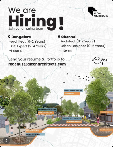 1. Junior Architect  2. Urban Designer  3. GIS Expert 4. Interns