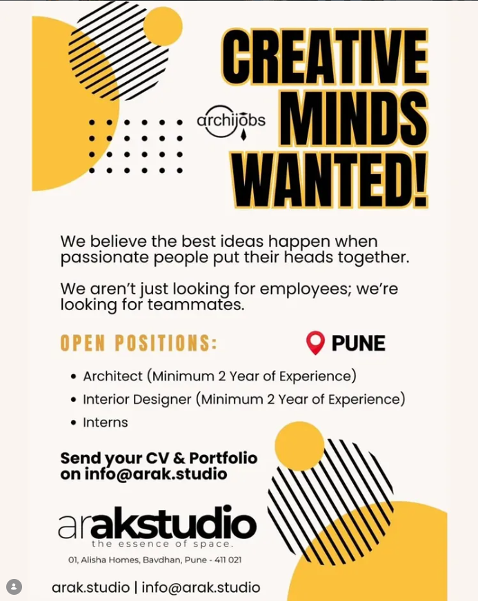 Interns, Architects, Interior Designers