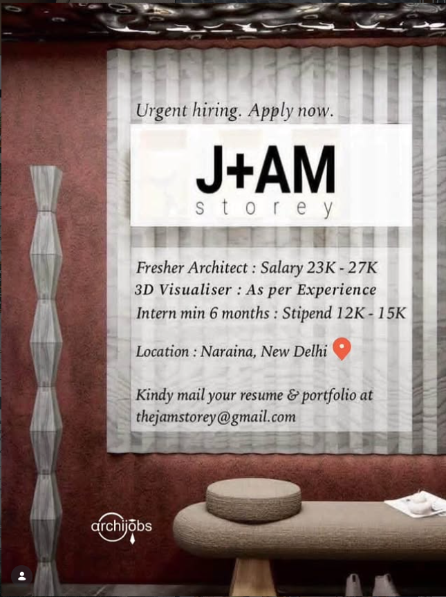 Interns, Fresher Architect, 3D Visualizer