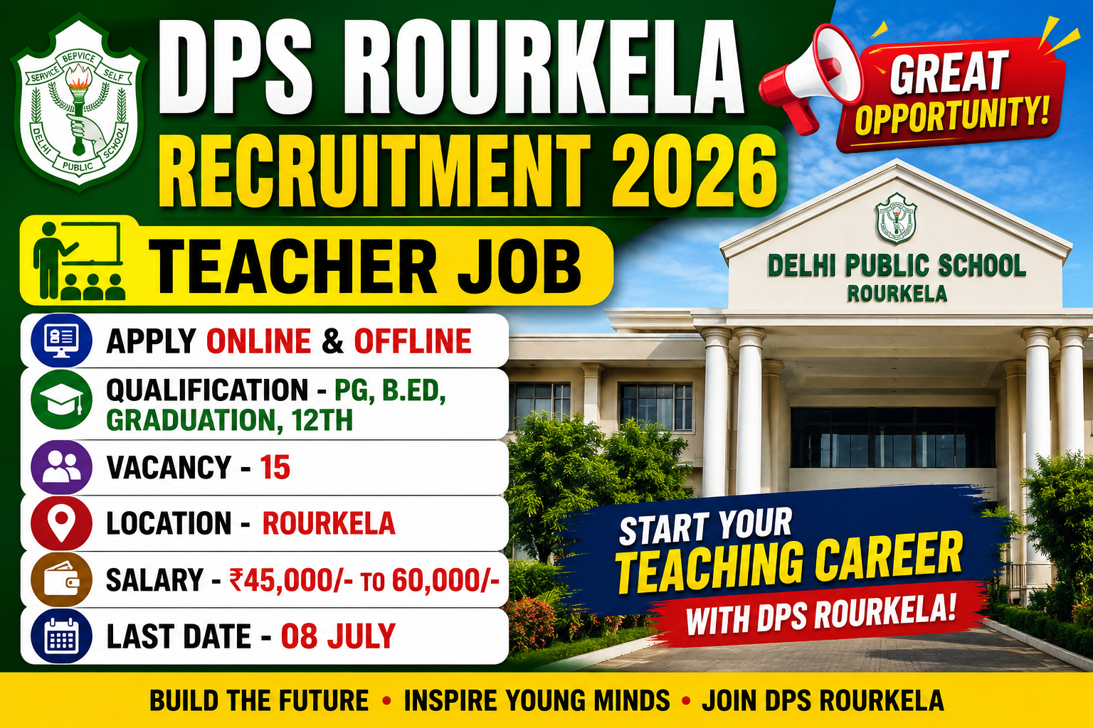 DPS Rourkela Recruitment 2026