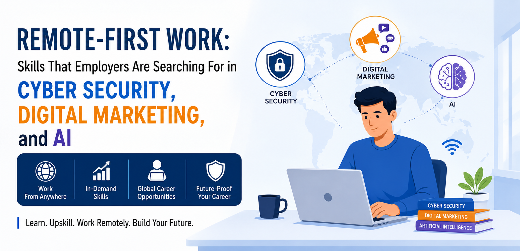 Remote-First Work: Skills That Employers Are Searching For in Cyber Security, Digital Marketing, and AI