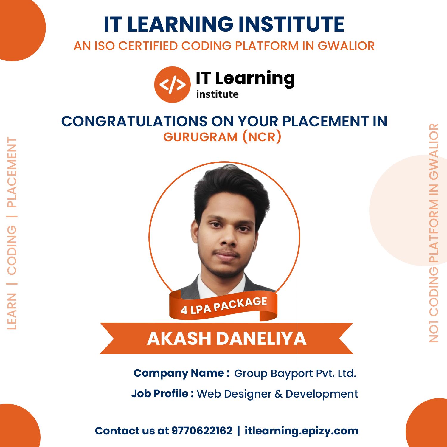 Congratulations Akash – Placement Success! 🚀