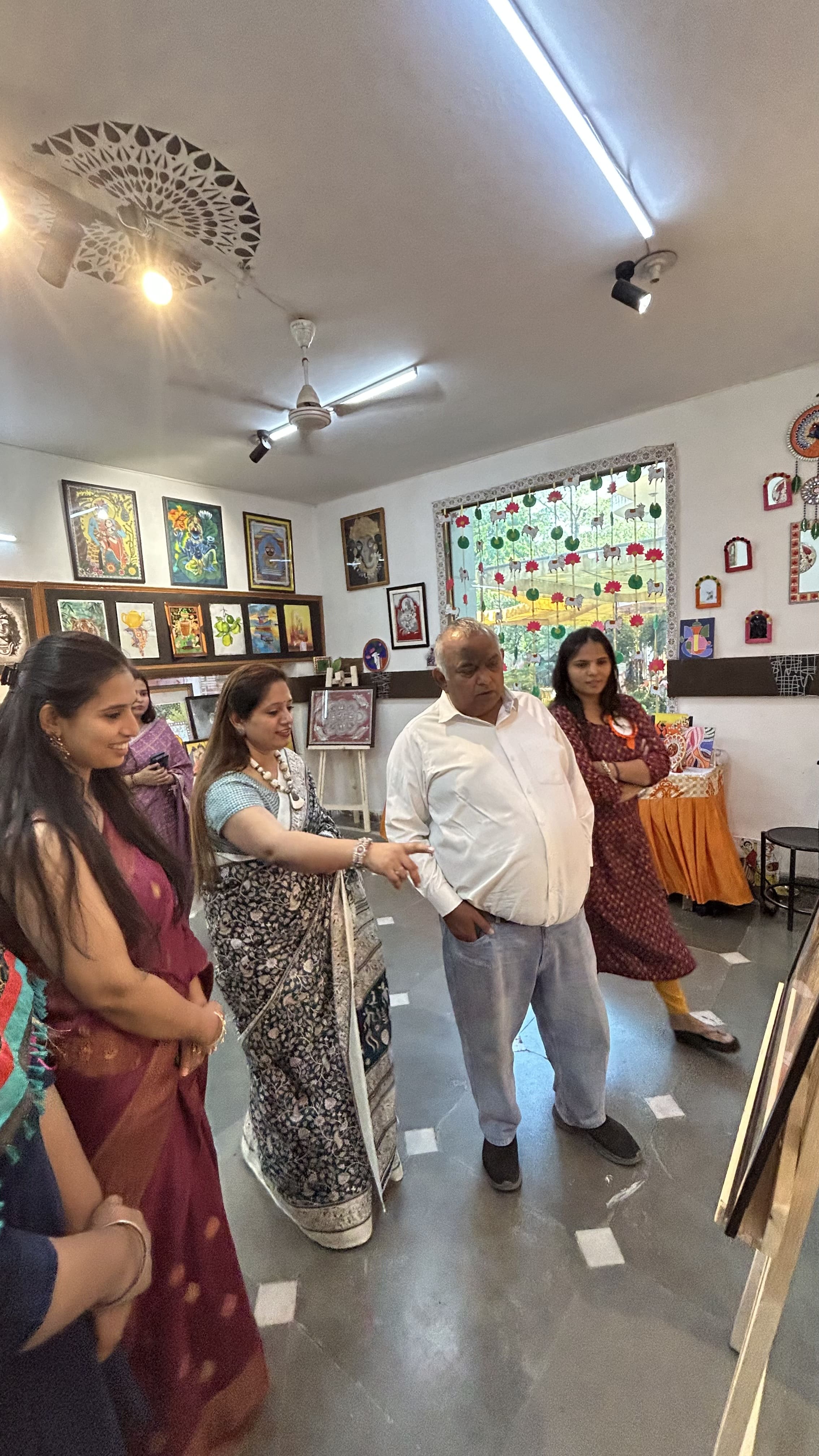 Our Director Mr Bijendra Chaudhary Praising Students Work at Annual Exhibition 2026
