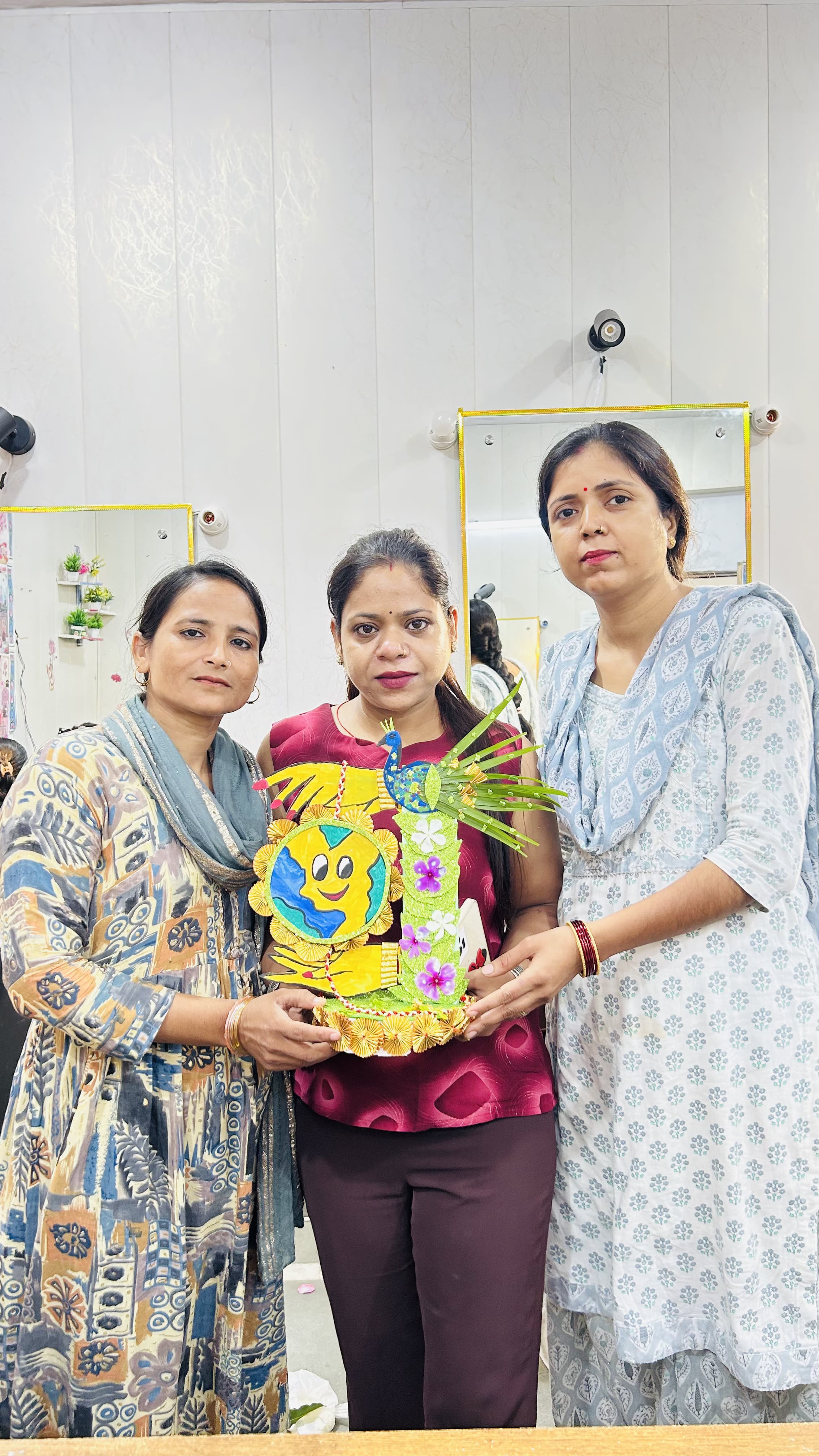 Students with their Handmade Rakhi at Rakhi Making Competition NIT Branch