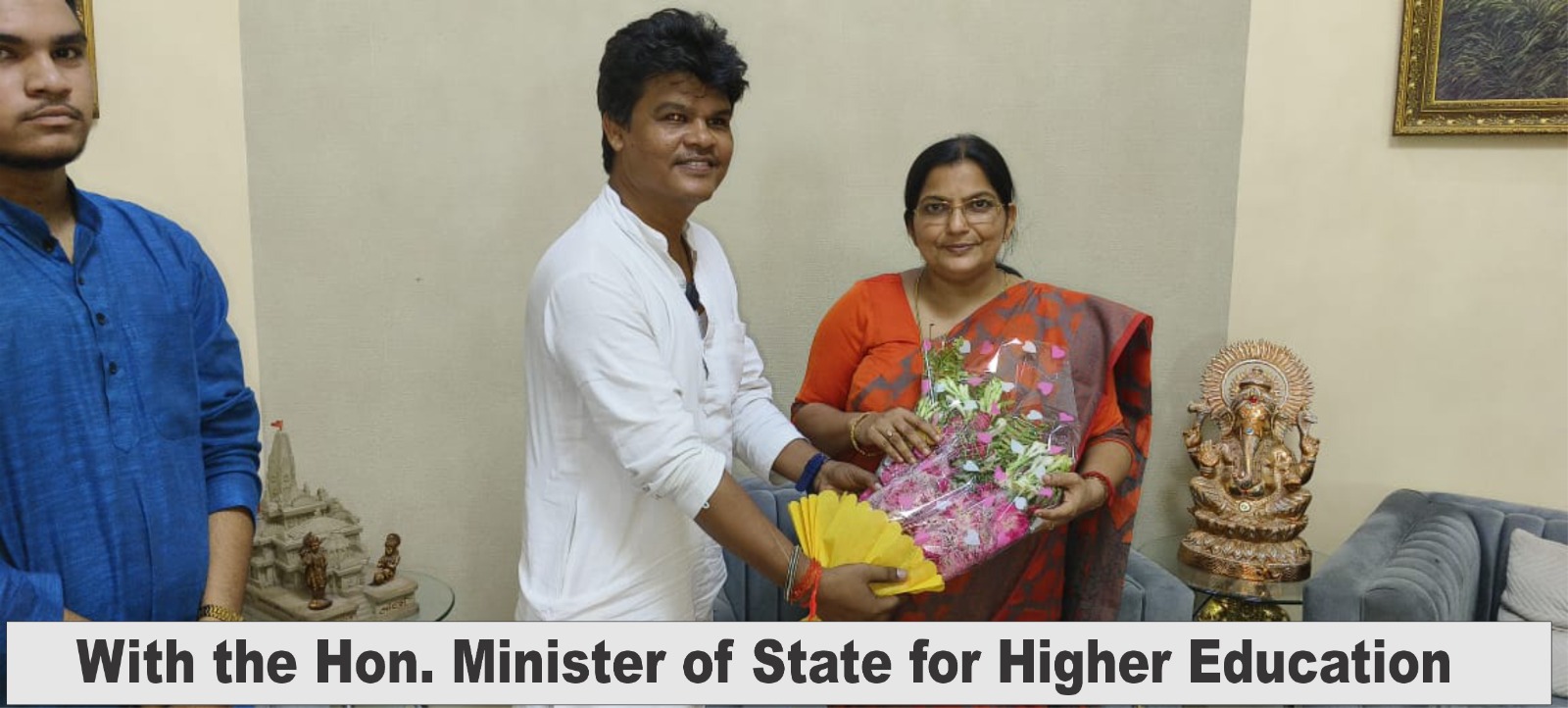 Founder Sir with the Hon. State Minister of UP for Higher Education Smt. Rajni Tiwari Ji