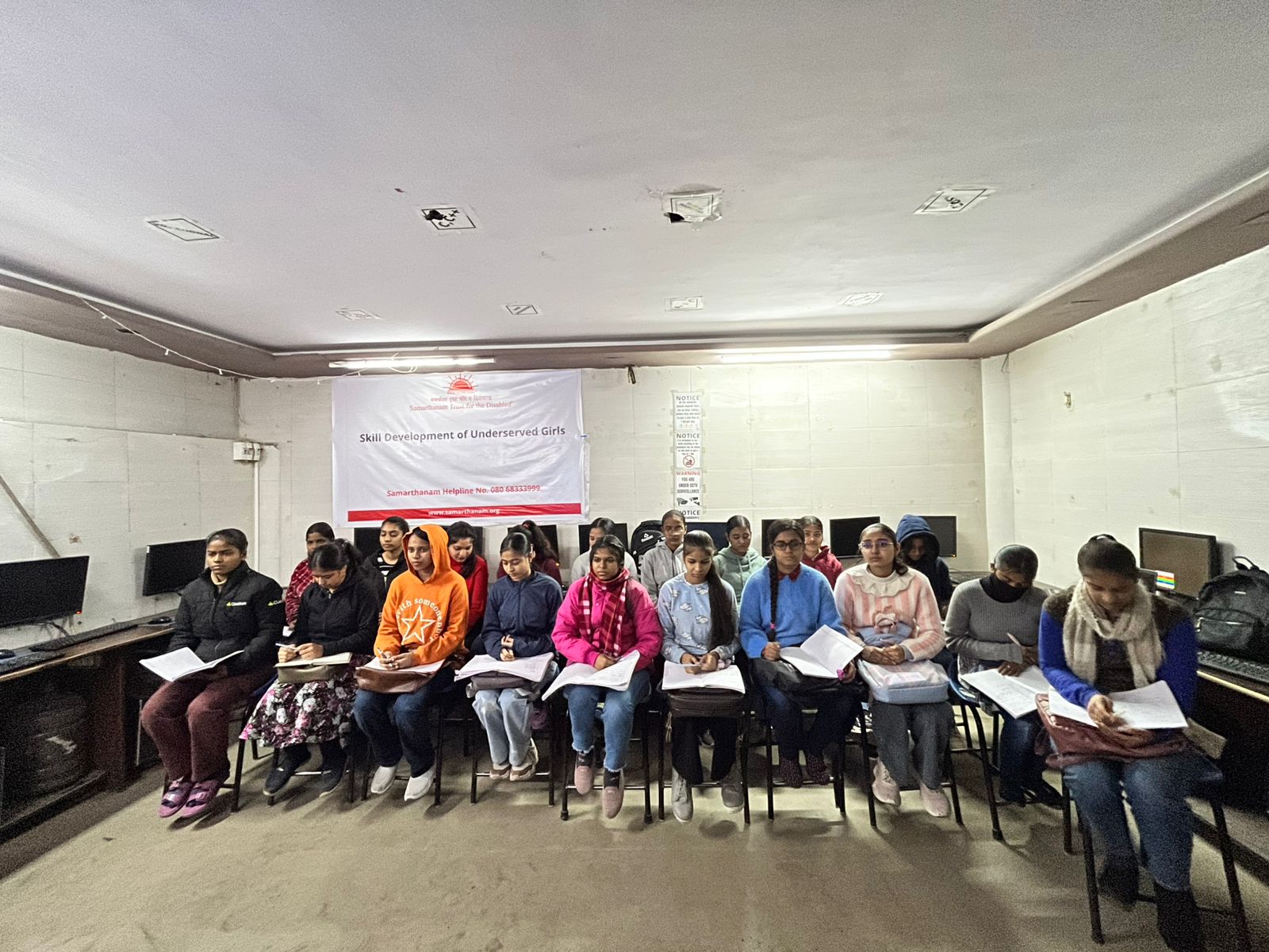 Computer classes conducted by Naman Sir for students.