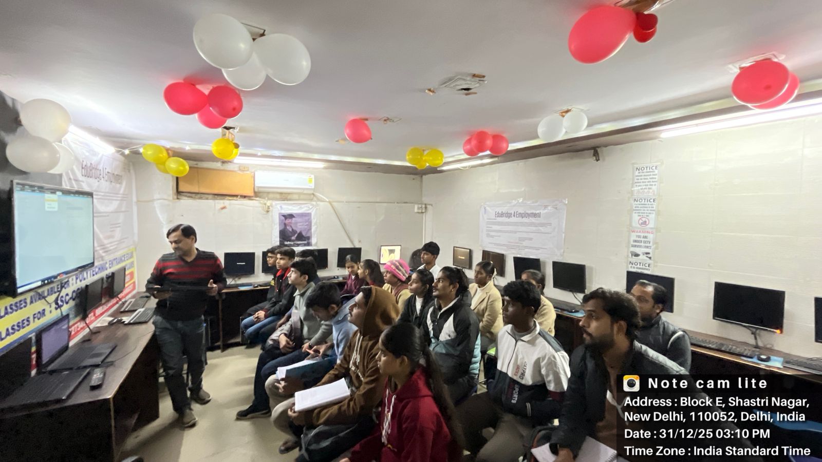 Computer classes conducted by Naman Sir for students.