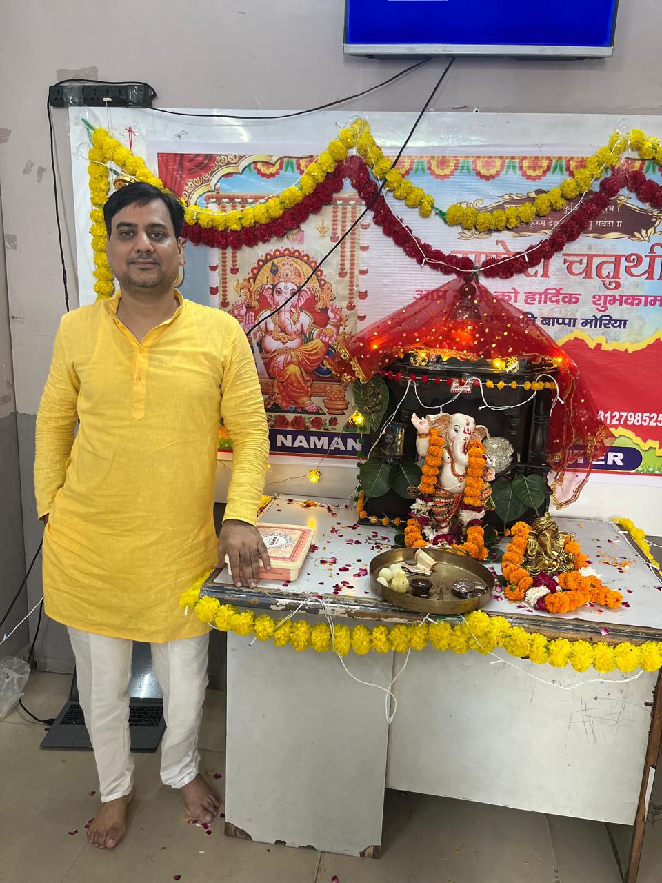 Ganesh Chaturthi was celebrated at Naman Computer Center.