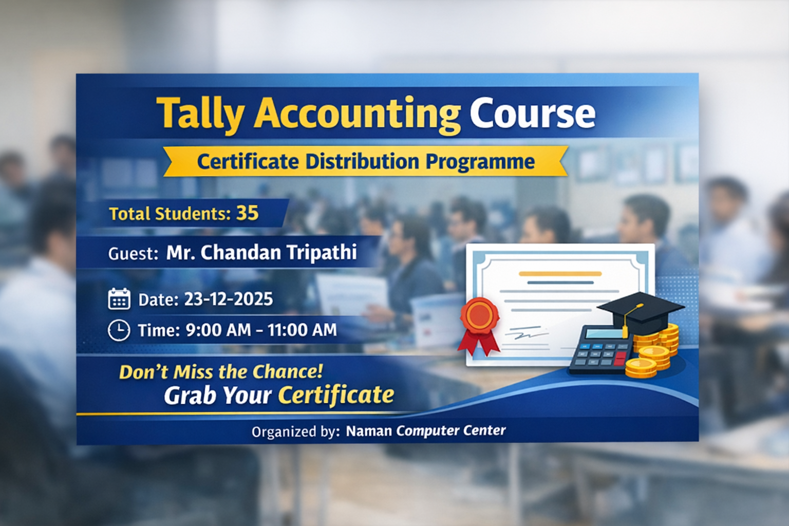 Tally Course Certificate Distribution Program Image