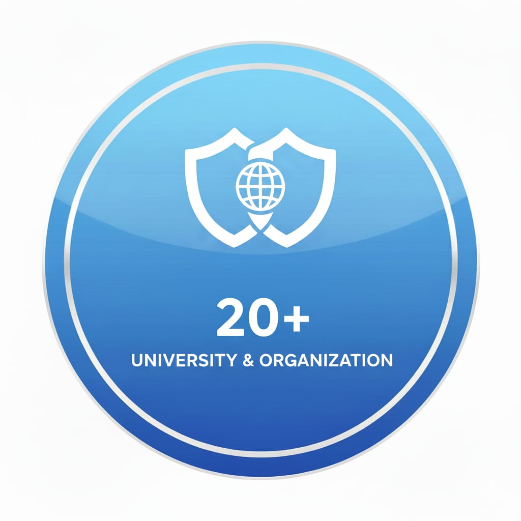 Collaborating with top education partners across India. Icon