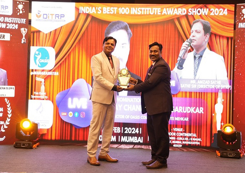 Indias Best 100 institute Award Sathe sir Ditrp