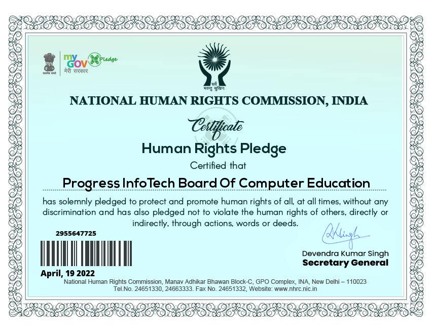 Human Rights Certificate