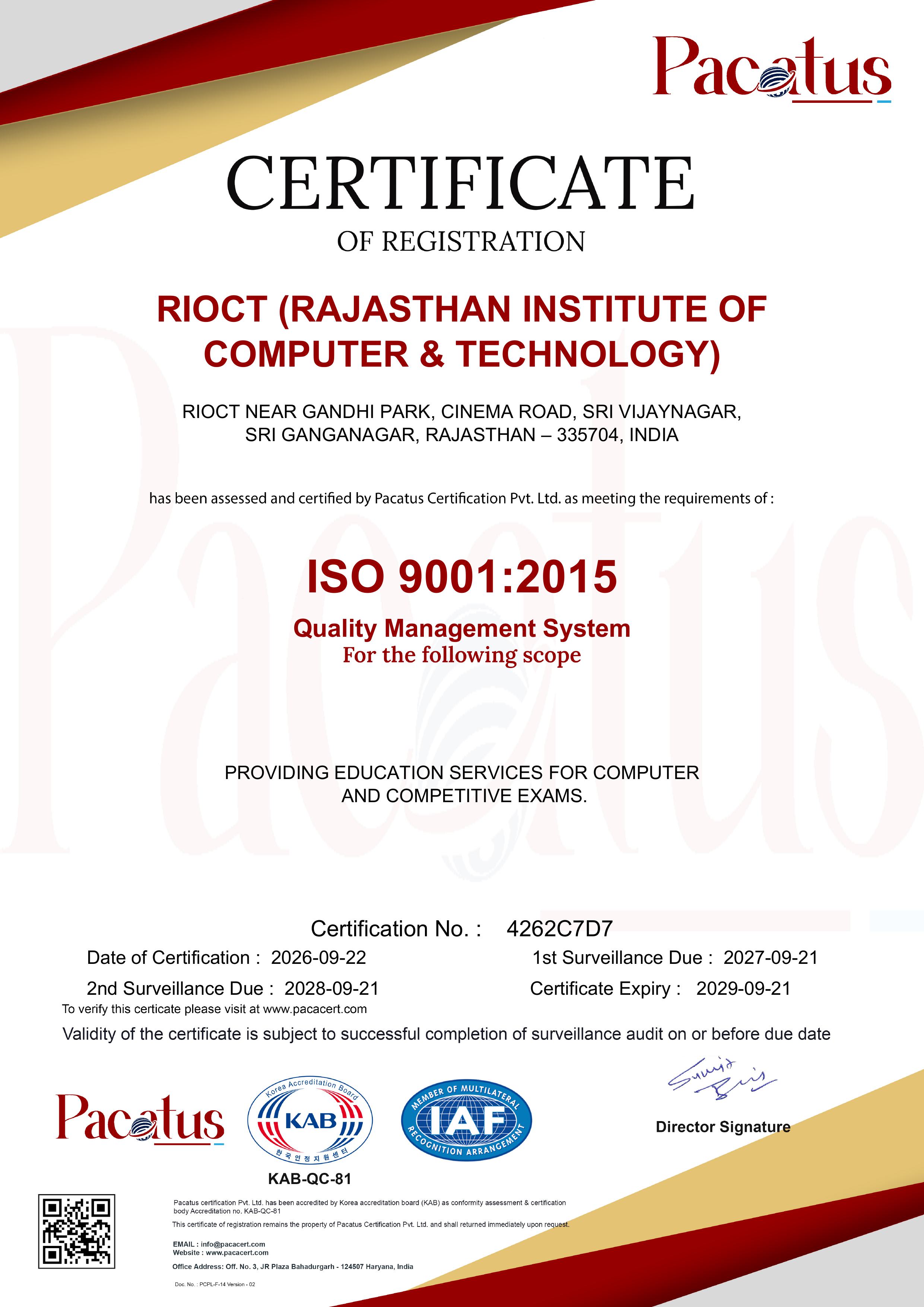 iso certified