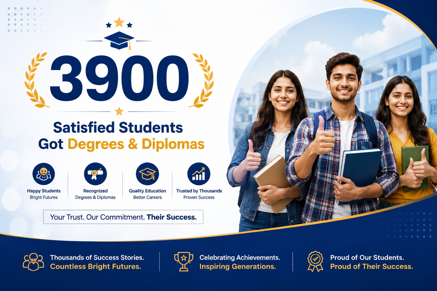 “Satisfied Students Got Degrees & Diplomas” Icon