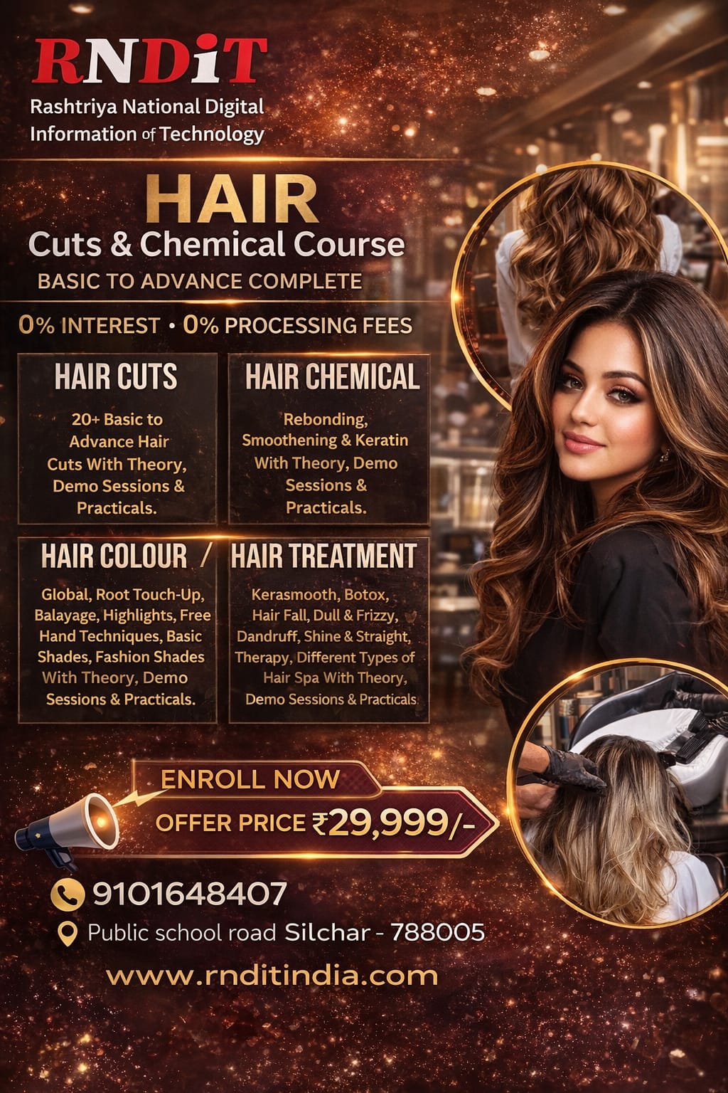 Hair cut & chemical course