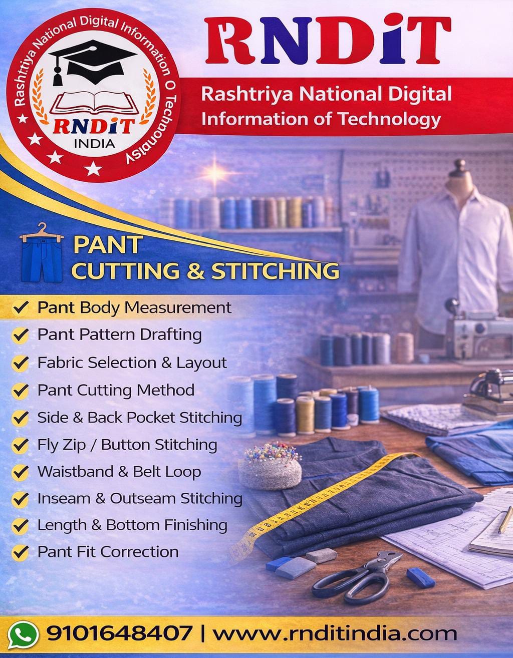 Pant cutting - stitching