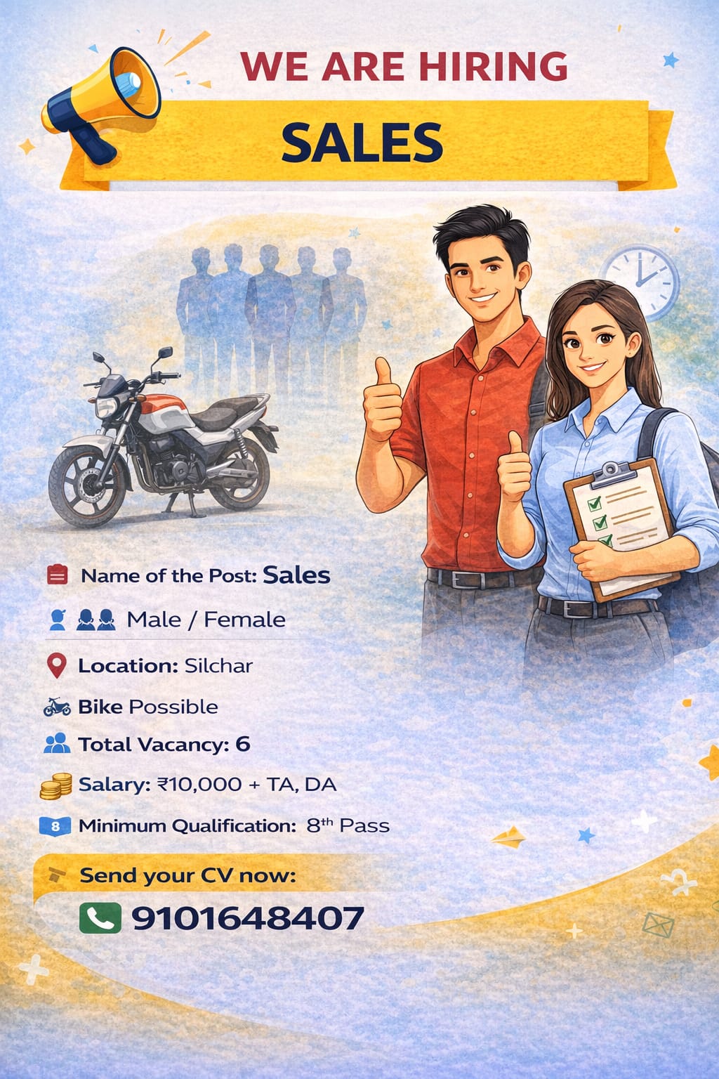 NAME OF THE POST:Sales Executive