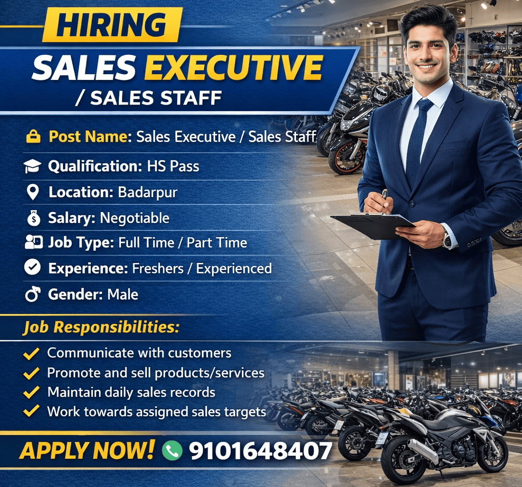 Name of the post: Sales Executive
