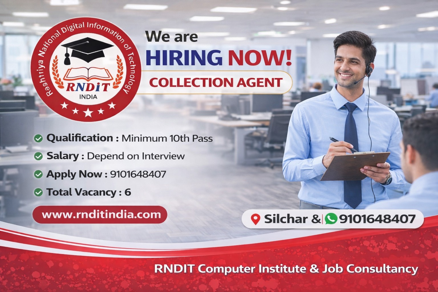 Name of the post :- Collection Agent