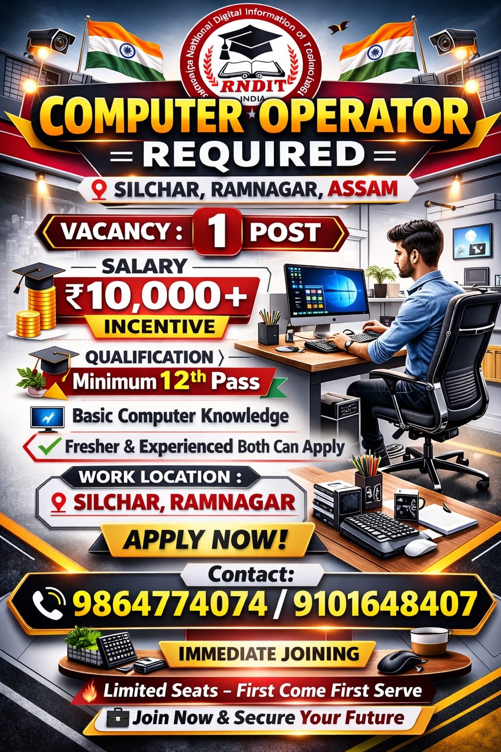 Name of the post : computer Operator