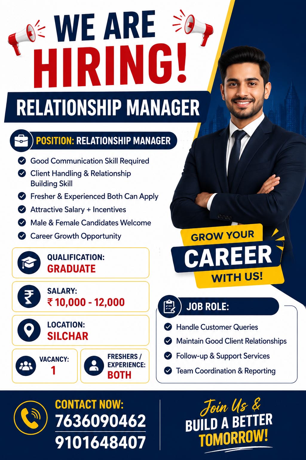 NAME OF THE POST :- RELATIONSHIP MANAGER