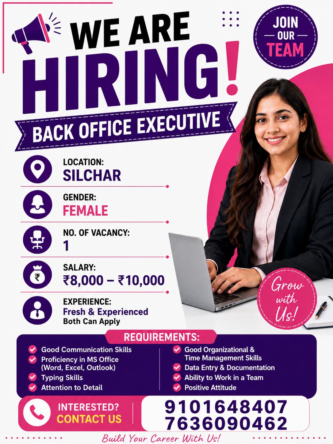 NAME OF THE POST :- BACK OFFICE EXECUTIVE
