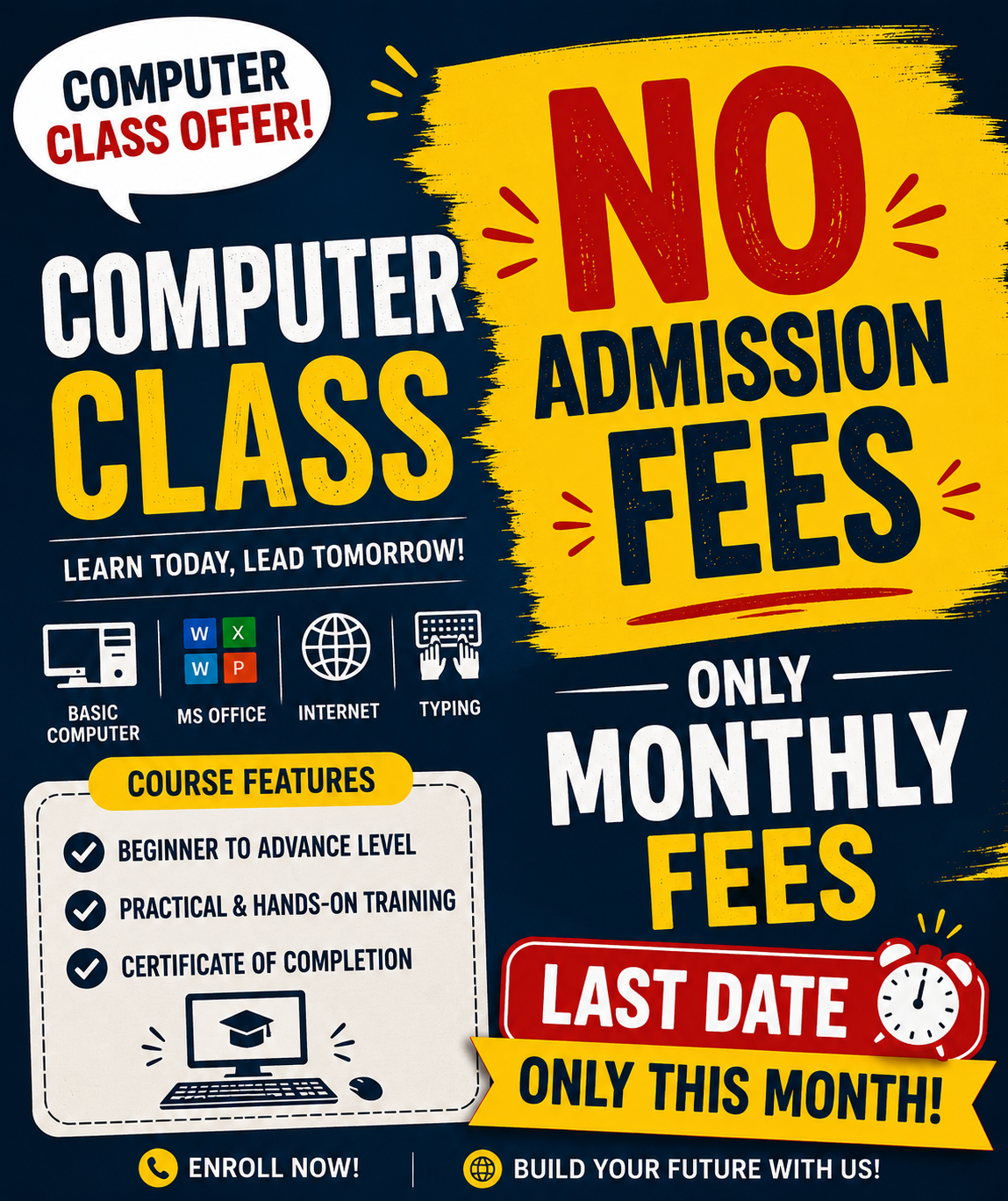 🎓 Special Computer Class Admission Offer