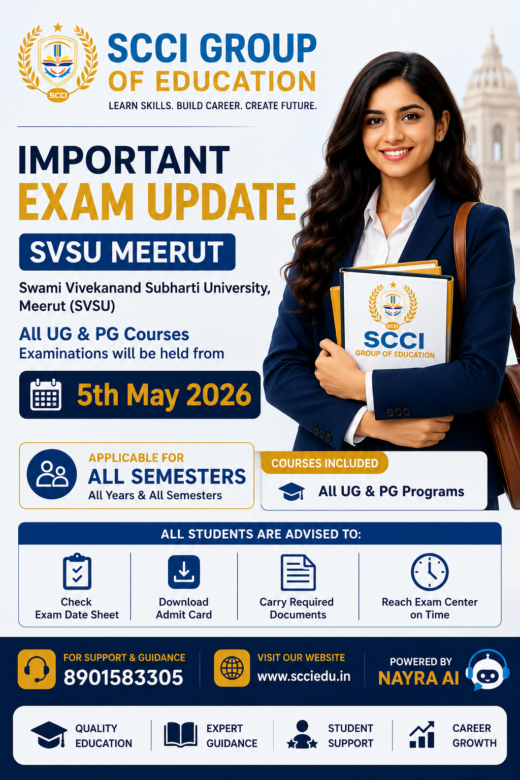 📢 Exam Update – SVSU Meerut 🎓