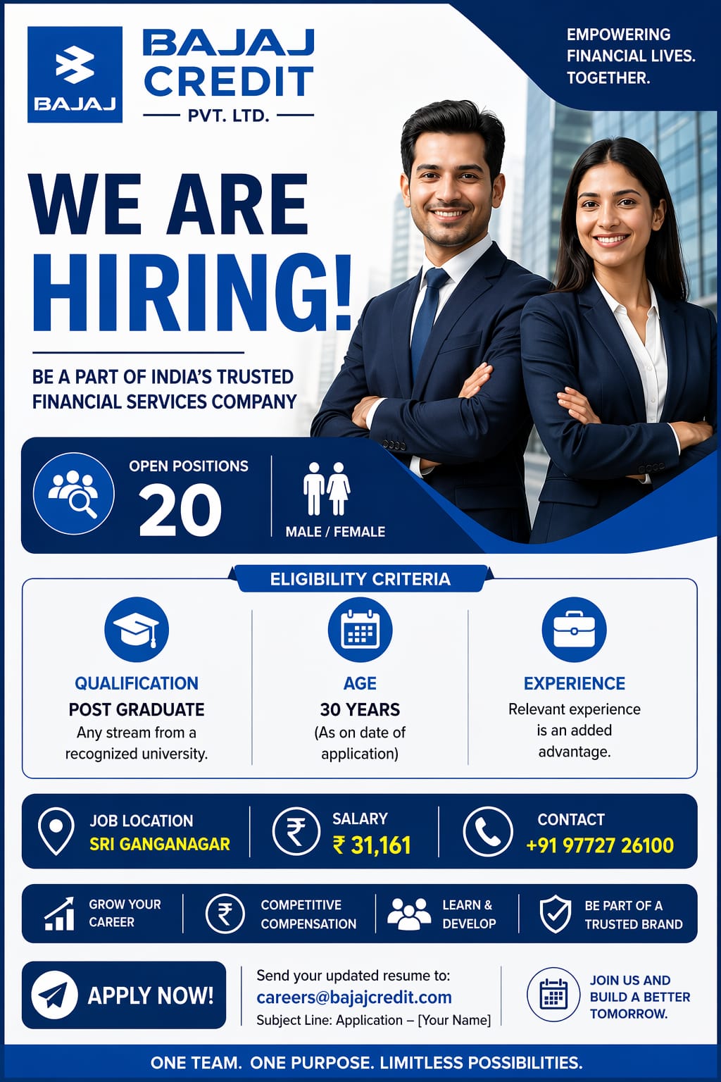 Bajaj Credit Pvt. Ltd. की भर्ती
