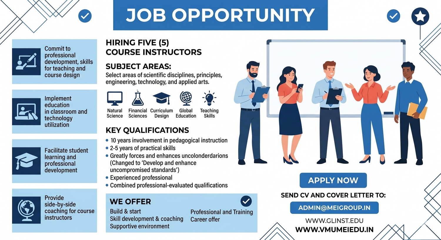 Course Instructors (5 Positions Open)