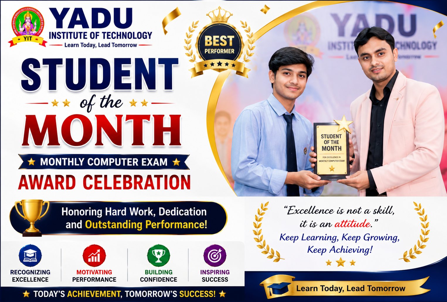 Student of the month in monthly exam Image