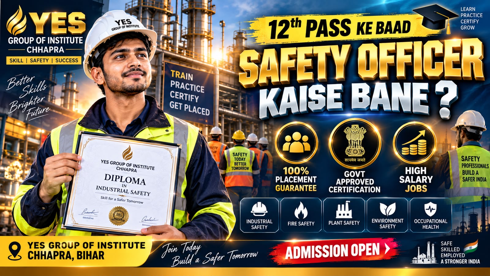 12th Pass Ke Baad Safety Officer Kaise Bane: Qualification, Fees & Course Details in Bihar