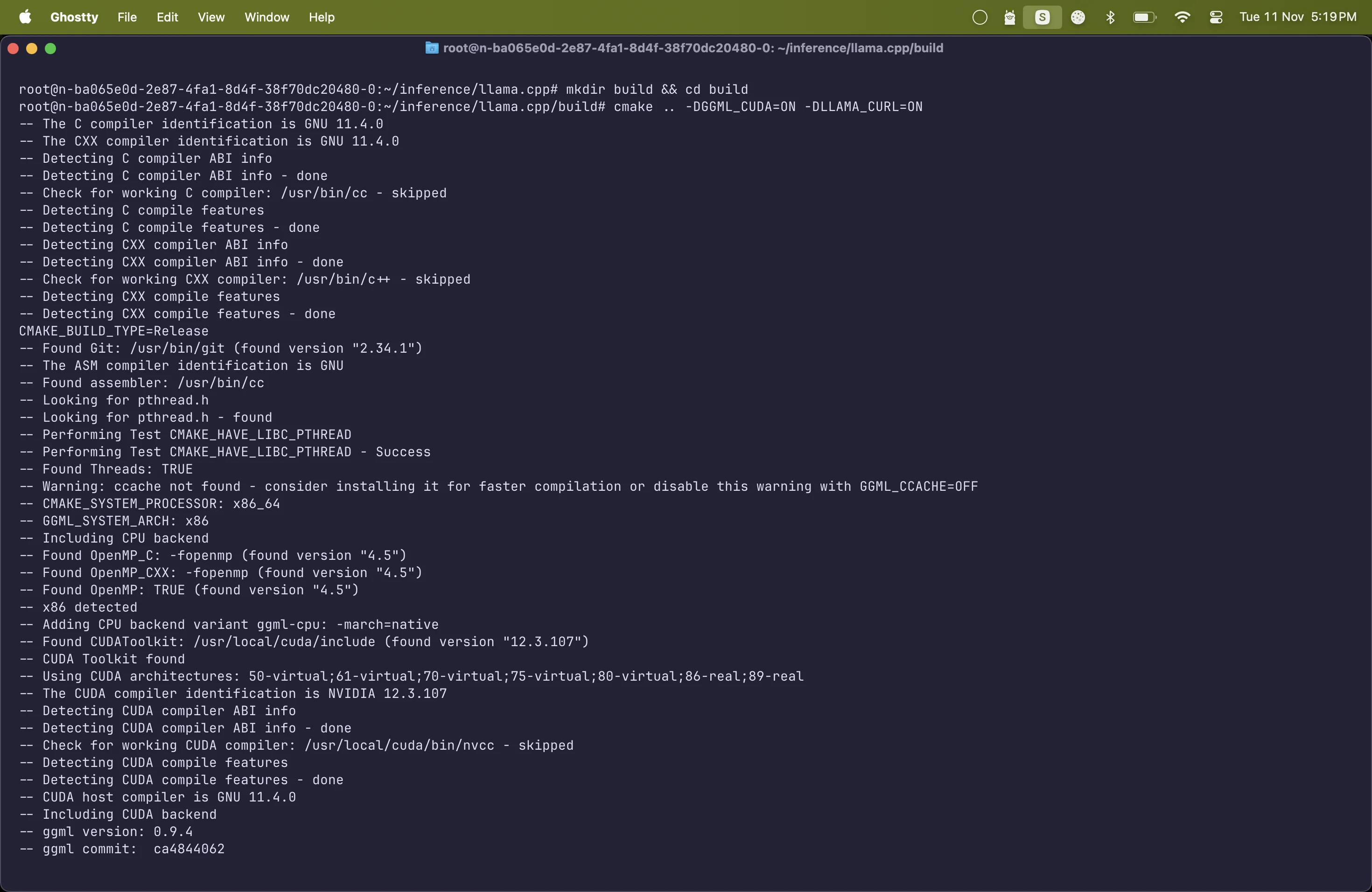 llama cpp installation with cmake part 1