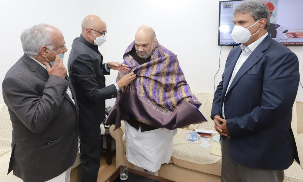 TDP MPs meeting Union Home Minister Amit Shah at Parliament on Wednesday